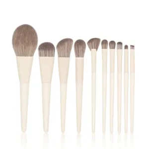 10 Brushes Set Large Loose Powder Brush Beauty Tools Eye Shadow Brush(1,D)