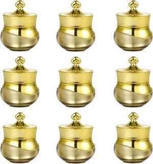 10 PCS 15g Crown Empty Cream Jars Pot Bottle 15ml Acrylic Refillable Bottles Face Cream Container Makeup Jar Travel Bottles with Lid Cosmetic Trial Case for Lotion Creams Eyeshadow(Gold)