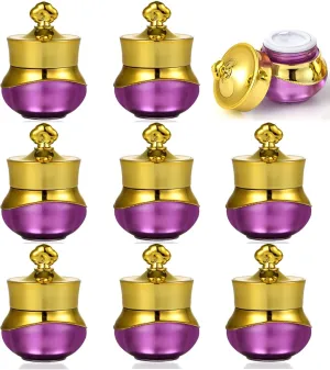 10 PCS 5g 5ml Crown Empty Cream Jars Pot Acrylic Refillable Bottles Face Cream Cosmetic Container Jar Portable Travel Bottles with Lid Makeup Trial Case for Lotion Creams Eyeshadow(Purple)