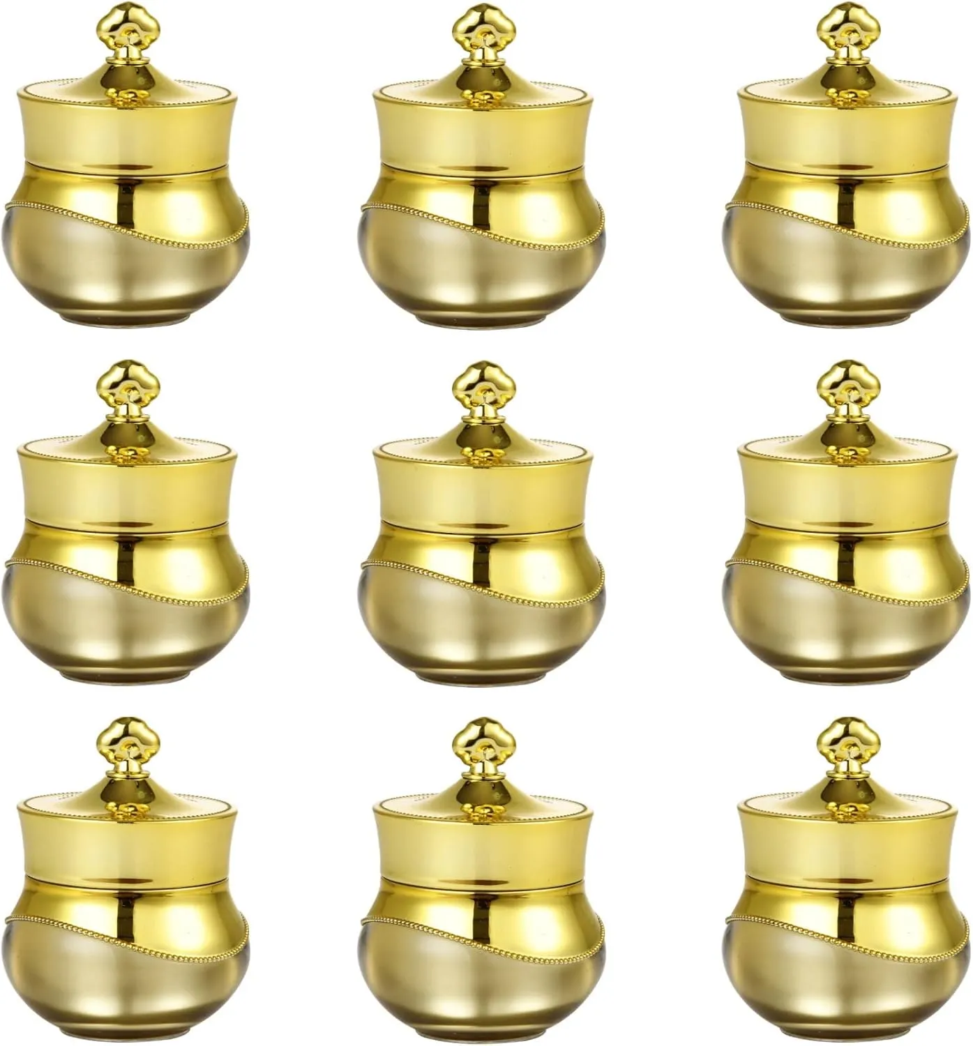 10 PCS 5g Crown Empty Cream Jars Pot Bottle Acrylic Refillable Bottles Face Cream Container Makeup Jar Portable Travel Bottles with Lid Cosmetic Trial Case for Lotion Creams Eyeshadow(Gold)
