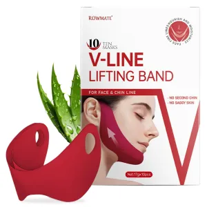 10 pcs Chin Strap for Women,Toning Hydrogel Collagen Mask with Hyaluronic Acid & Aloe Vera, red