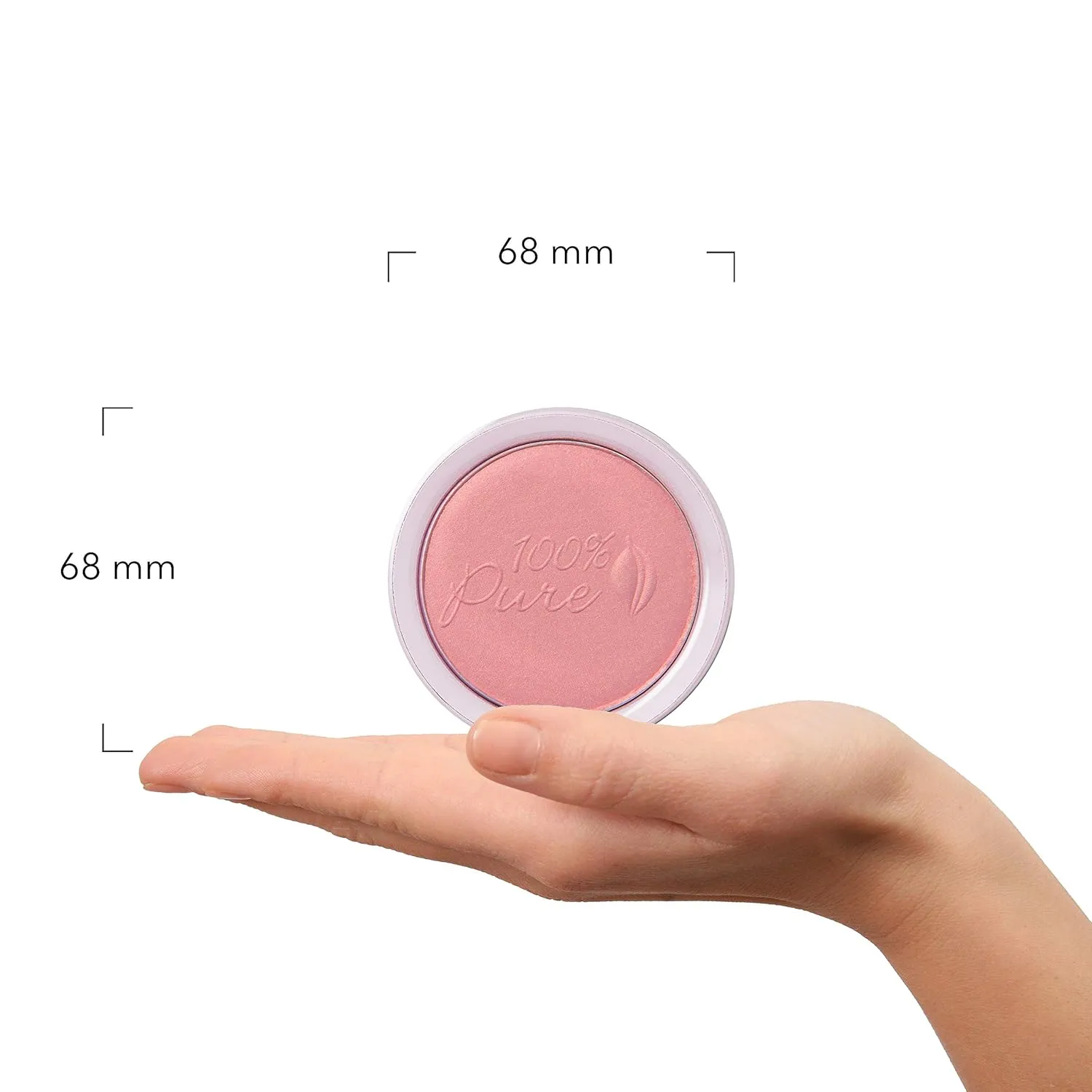 100% PURE Powder Blush (Fruit Pigmented), Chiffon, Soft Shimmery Finish, Nourishes Skin w/Rosehip Oil, Cocoa Butter, Natural Makeup (Soft Pink) - 1.81 oz