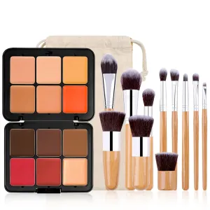 12 Color Contour Palette, Bronzer, Blush, Highlighter Face Palette with Makeup Brushes, Matte and Glow, Makeup Palette Contour Kit for Conceal Dark Circles Correct Discolorations
