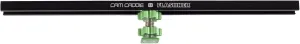 12 Inch Cold Shoe Extension Bracket - Dual Sided Camera Flash Mount with D-Flashner Adapter by Cam Caddie - Black / Green