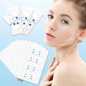 128PCS Face Lift Tape, Face Lift Tape Invisible, Face Tape Lifting Invisible, Face Tape Instantly Lifts Sagging Skin Around The Face, Hides The Double Chin and Creates A v-Shaped Face
