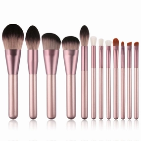 12 Brushes Set Blush and Grooming Brushes Beauty Tools Loose Powder Set