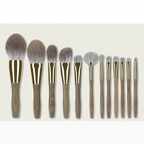12 Green Sandalwood Makeup Brush Set Full Set Of Loose Powder Brush Eyeshadow Green Sandalwood