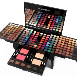 190 Colors Cosmetic Make up Palette Set Kit Combination with Eyeshadow Facial Blusher Eyebrow Powder Face Concealer Eyeliner Pencil A Mirror All-in-One Makeup Gift (Multicolor)