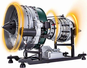 1/10 Mechanical Dual-Spool Turbofan Engine Model Kits, DIY Assembly Electric Aircraft Engine Craft Gift for Adults & Aviation Enthusiast (1000 PCS)