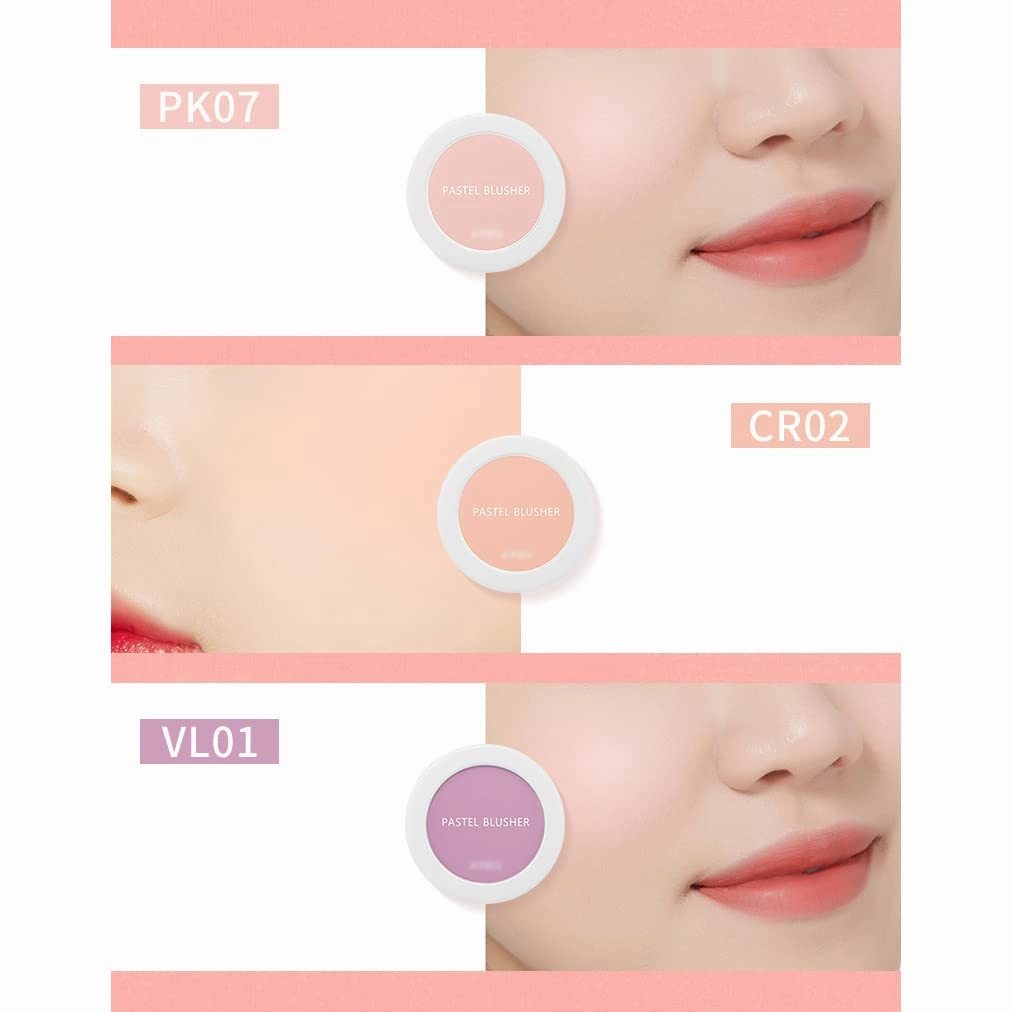 1 pc Single Color Pastel Blusher Cheek Color Blusher Contour Highlighter Powder Cream, Creamy Blusher Contour Color (PK07)
