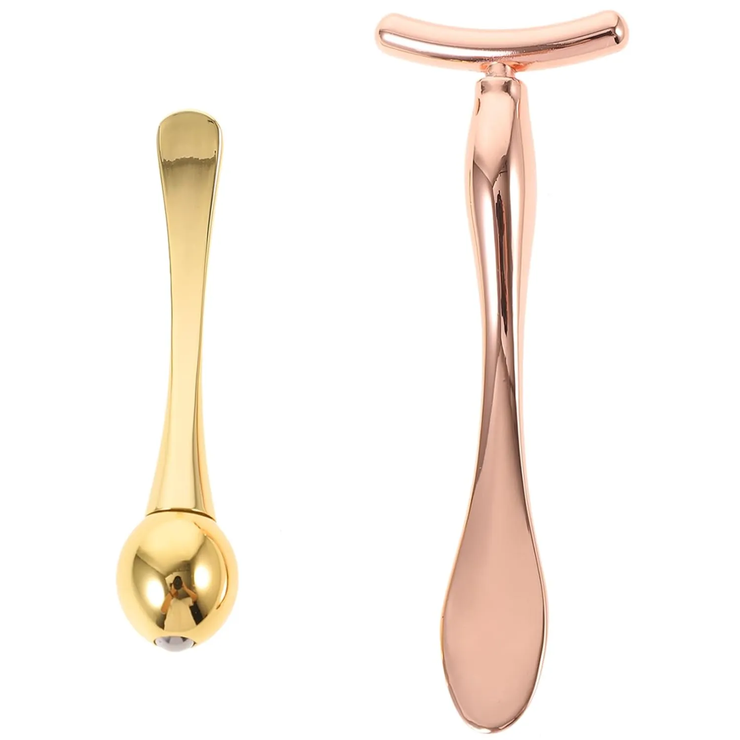 2 Sets Face Massage Tools Eye Care Tool T-shaped Beauty Stick Double-end Mask Spoon Skin Care