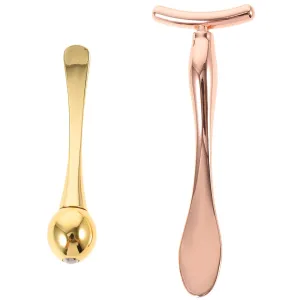 2 Sets Face Massage Tools Eye Care Tool T-shaped Beauty Stick Double-end Mask Spoon Skin Care