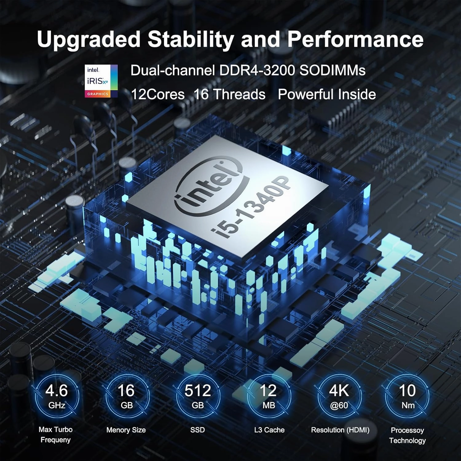 2023 Intel NUC 13 Pro,NUC13ANHi5 Versatile Mini PC 16GB RAM&512GB SSD with Core i5-1340 Processor (12Core&Up to 4.6GHz Turbo,Intel Iris Xe Graphics) Support 4K/WiFi6E/BT5.3/Win11 Pro preinstalled