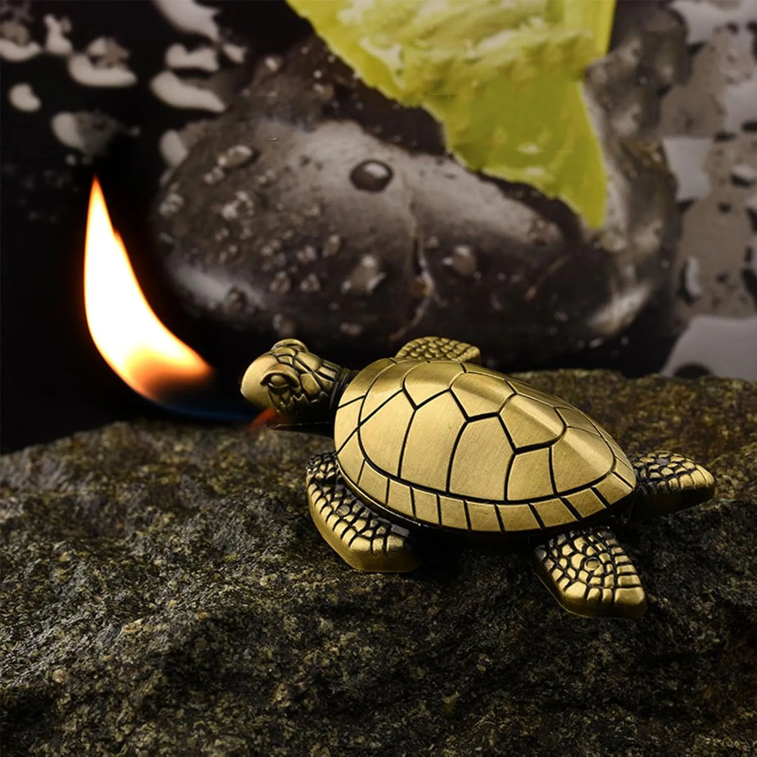 2025 Turtle Lighter, Personalized Refillable Lighter, Cute Mini Portable Lighters for Men, Adjustable Soft Flame, Unique Gift for Boyfriends,Friends, Outdoor Camping, Fireplace (Bronze)