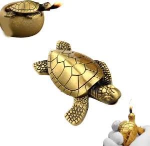 2025 Turtle Lighter, Personalized Refillable Lighter, Cute Mini Portable Lighters for Men, Adjustable Soft Flame, Unique Gift for Boyfriends,Friends, Outdoor Camping, Fireplace (Bronze)