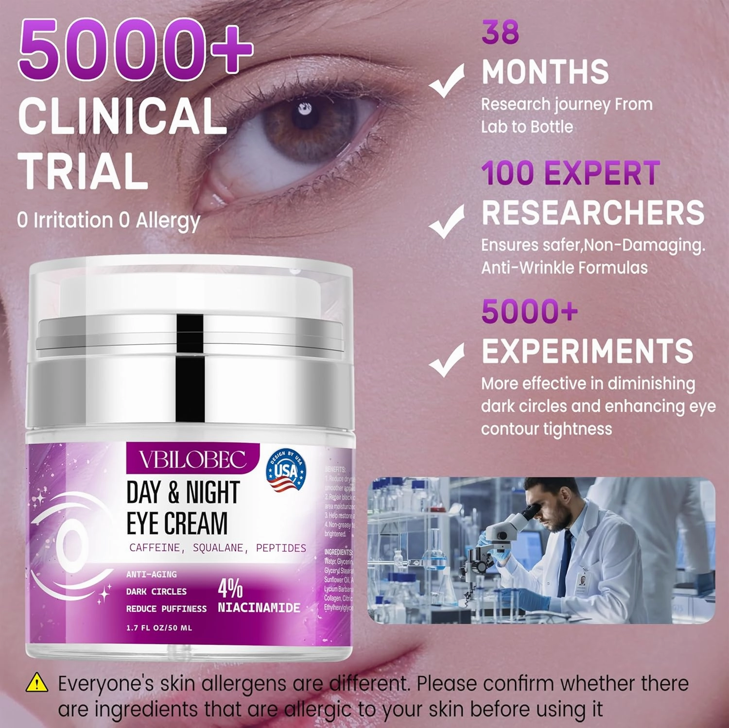 2025 Latest Caffeine Eye Cream:[30  SGS Certified] [Used by Over 1M Fans] Anti-aging Eye Cream to eliminate dark circles, puffiness, and fine lines.1.7 fl oz, for Women& Men