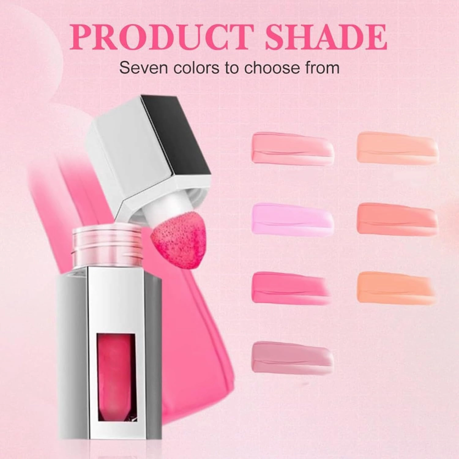 2025 new jelly color liquid blush, cool jelly color blush, with sponge head, easy to apply, natural matte makeup effect, suitable for daily makeup, long-lasting and natural