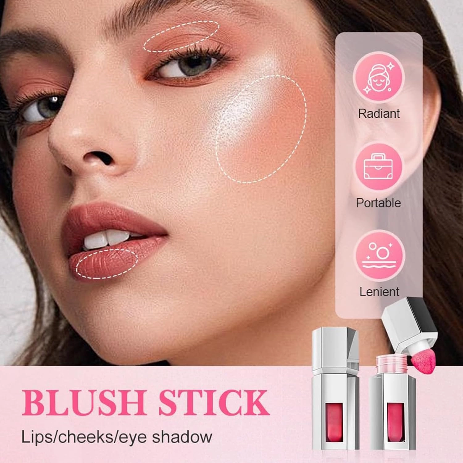 2025 new jelly color liquid blush, cool jelly color blush, with sponge head, easy to apply, natural matte makeup effect, suitable for daily makeup, long-lasting and natural