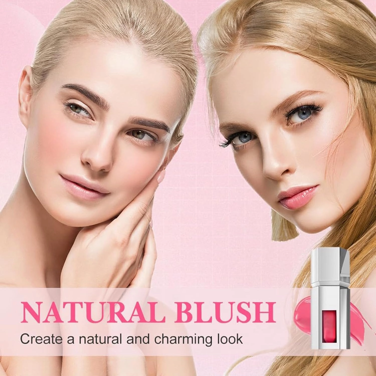 2025 new jelly color liquid blush, cool jelly color blush, with sponge head, easy to apply, natural matte makeup effect, suitable for daily makeup, long-lasting and natural
