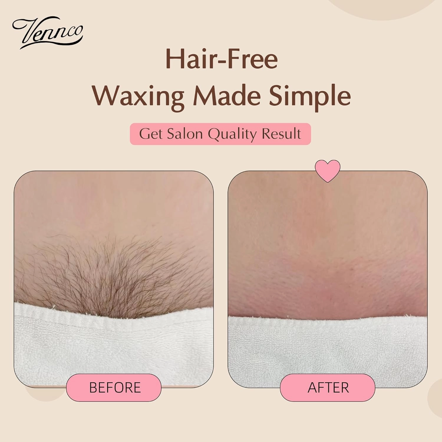 2.5lb Cream Hard Wax Beads, Premium Coconut-Infused Hair Removal Wax for Full Body - Ideal for Brazilian, Bikini, Legs, Arms, Chest, and Back