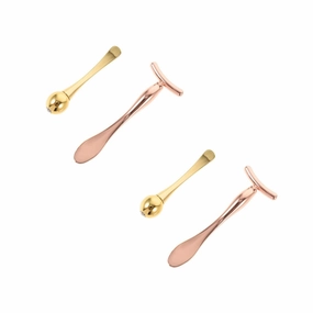 2 Sets Eye Double-end Facial Mask Spoon T-shaped Sticks for Face Massage Skincare Tools for