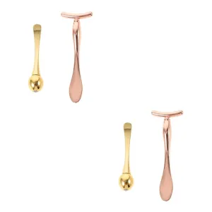 2sets Eye Massage Sticks Double-end Roller Shaped Spoon Beauty Tools for Women Skin Care Relaxation