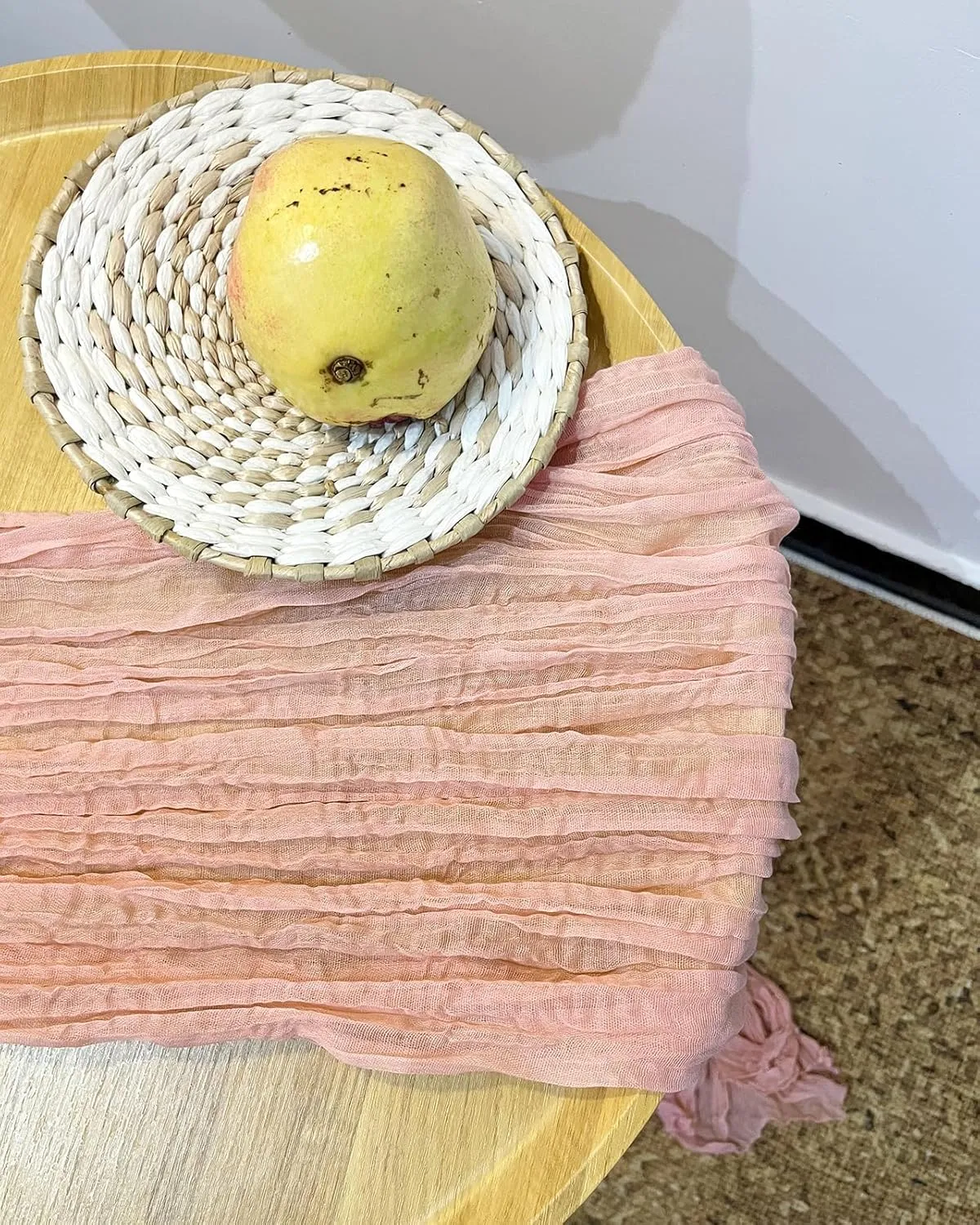 3 Pack 160 inch Peach Coral Cheesecloth Table Runners -13.3ft Wedding Table Runner Sheer Peach Gauze Table Runner Blush Cheese Cloth Table Decorations for Valentine's Day Wedding, Bridal Shower