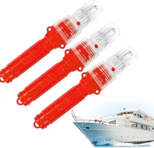 3 PCS Boat Flares, Boat Flares Coast Guard Approved Marine, Marine Flares Waterproof Boat Safety Kit Emergency Signals for Fishing Nets, Buoys, Boats (Red)