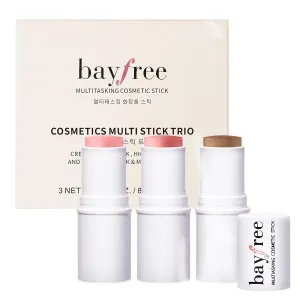 3 PCS Makeup Cream Contour Stick Set, Highlighter Stick & Bronzer Stick & Blush Stick, Long Lasting, Natural Face Contour, Dewy & Matte Finish, Multi Stick Trio for All Skin