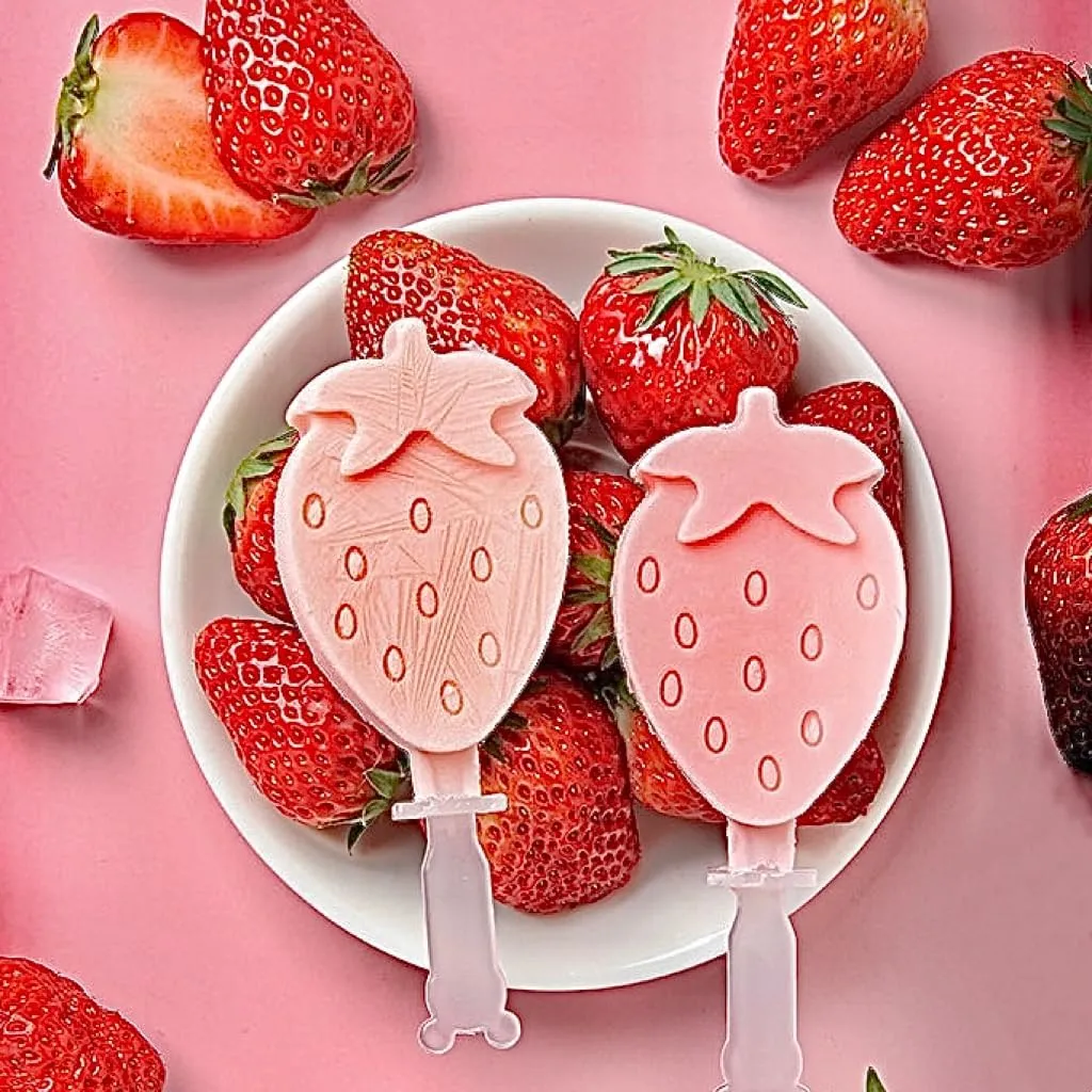 3 Pcs Popsicles Molds Bpa Free,Cute Versatile Ice Pop Silicone Popsicle Molds For Toddlers and kids.Homemade Frozen,Popsicle Maker Mold Set Easy to Unmold (3 PCS (fruit*1 love*1 ice cream*1))