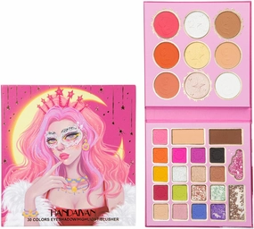 30 Colors Eyeshadow Palette, All in One Highly Pigmented Eyeshadow Glitter Matte Shimmer Eye Shadow Makeup Palette, Long Lasting Blush Bronzer Highlight Set for Girls Women