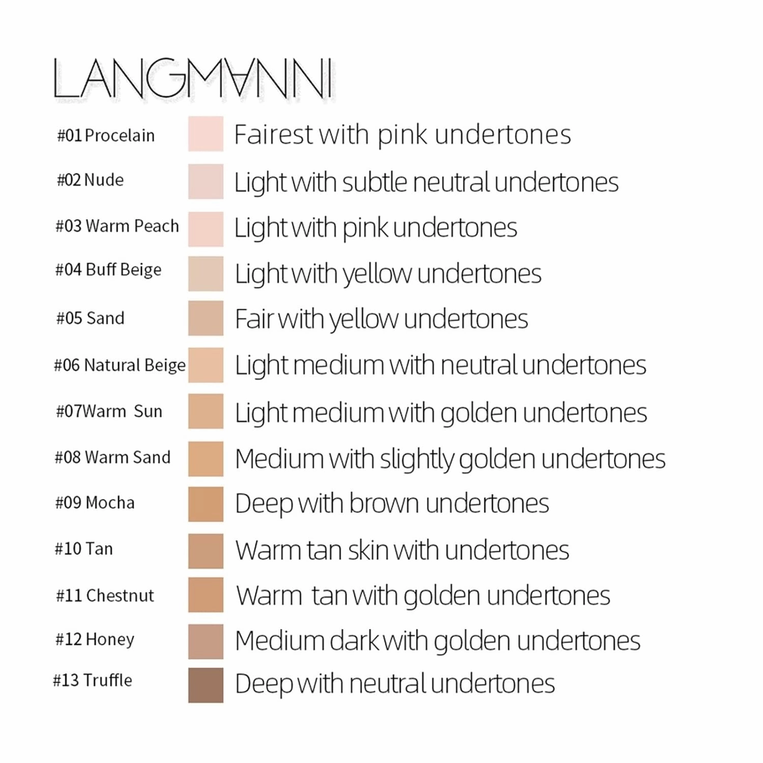 30ml Liquid Foundation Soft Matte Concealer 13 Colors Primer Base Professional Face Make Up Foundation Contour Palette (Color : 01)