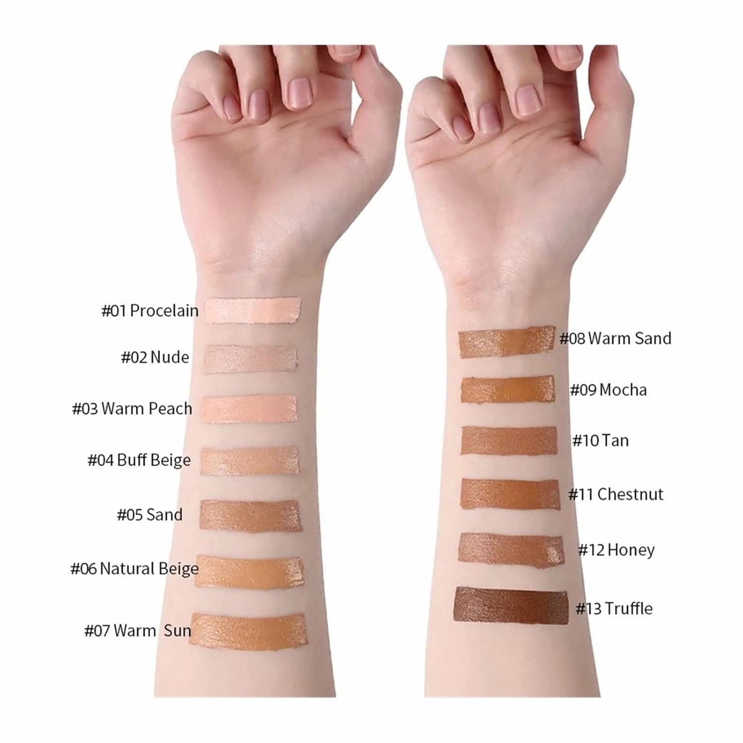 30ml Liquid Foundation Soft Matte Concealer 13 Colors Primer Base Professional Face Make Up Foundation Contour Palette (Color : 01)