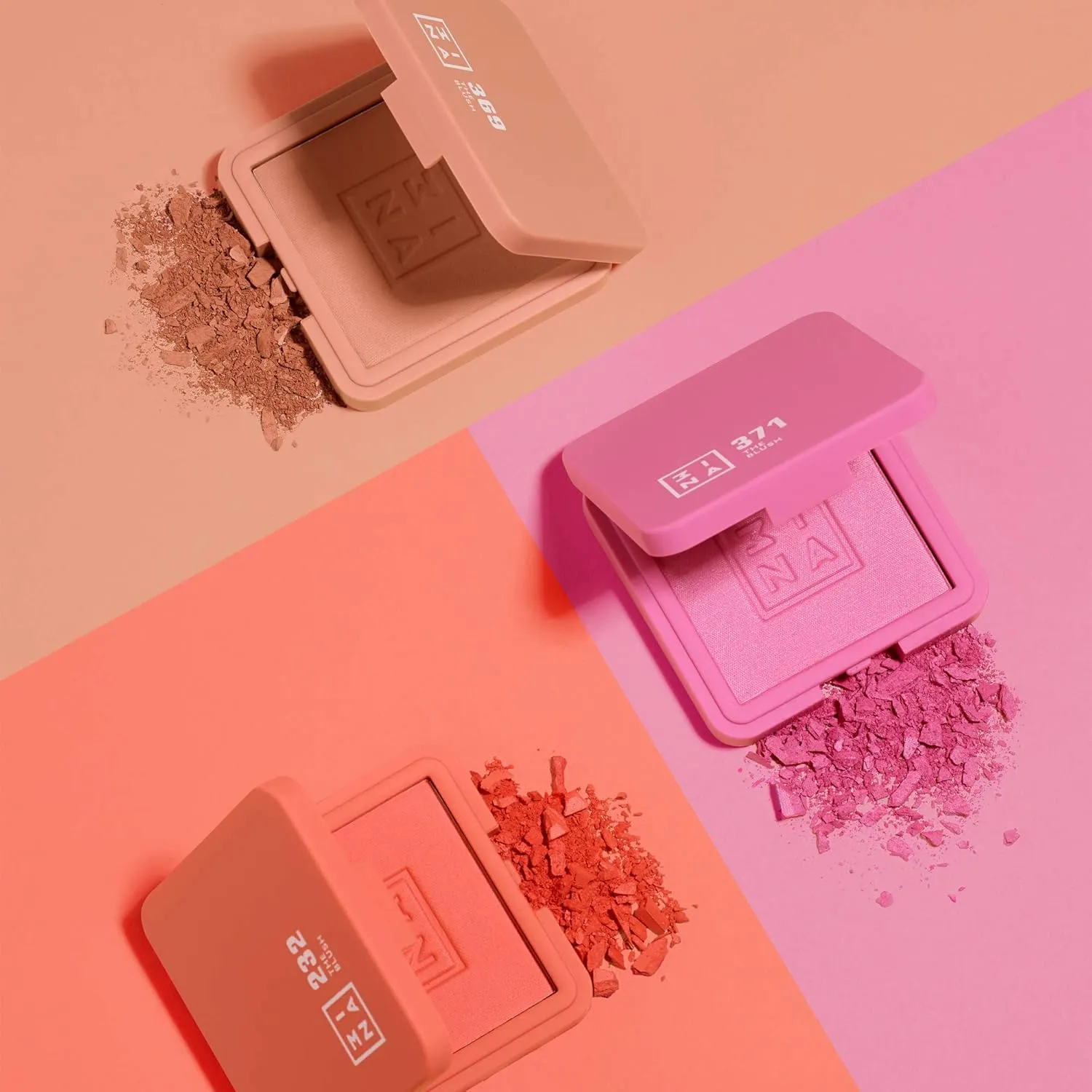 3INA The Blush 362 - Natural, Light Mineral Powder Blush For Sensitive Skin - Blendable, Buildable Rouge To Give Skin A Pigmented, Dewy Glow - Vegan, Cruelty Free, Eco Friendly Blush Makeup - 0.26 Oz