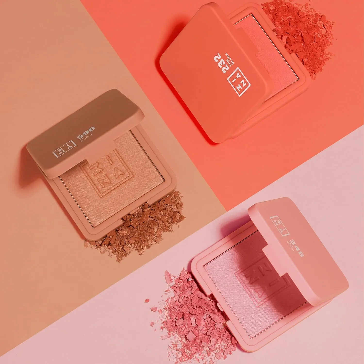 3INA The Blush 362 - Natural, Light Mineral Powder Blush For Sensitive Skin - Blendable, Buildable Rouge To Give Skin A Pigmented, Dewy Glow - Vegan, Cruelty Free, Eco Friendly Blush Makeup - 0.26 Oz