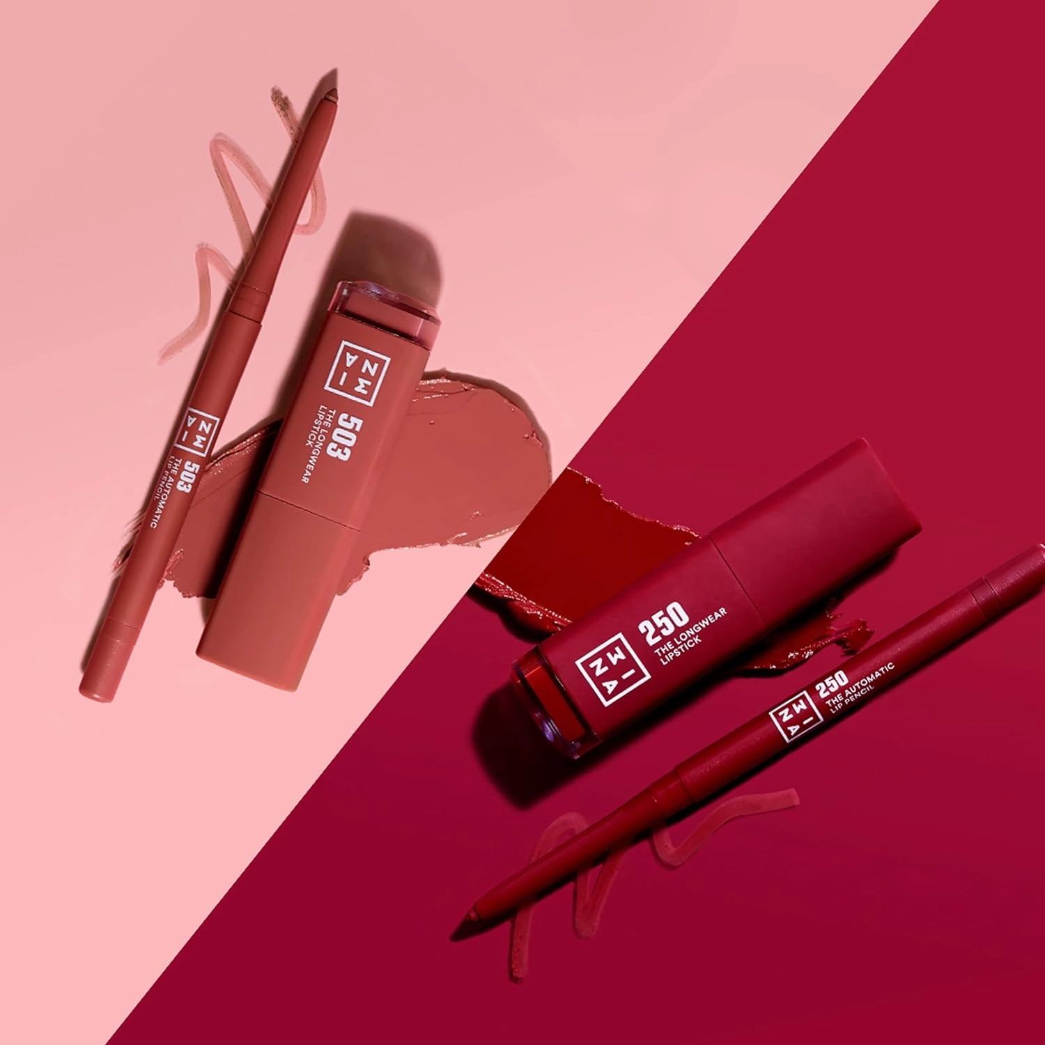 3INA The Automatic Lip Pencil 244 - High Concentration Pigments - Long-Wearing Formula - Rich Color Pay-Off - Helps To Make The Lipsticks Last Longer - Fluid Glide Tip - Cruelty Free - 0.01 Oz