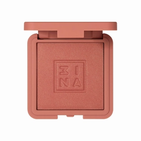 3INA The Blush 504 - Natural, Light Mineral Powder Blush For Sensitive Skin - Blendable, Buildable Rouge - Pigmented, Dewy Glow - Vegan, Cruelty Free, Eco Friendly Makeup - Brown Gold Color - 0.26 Oz