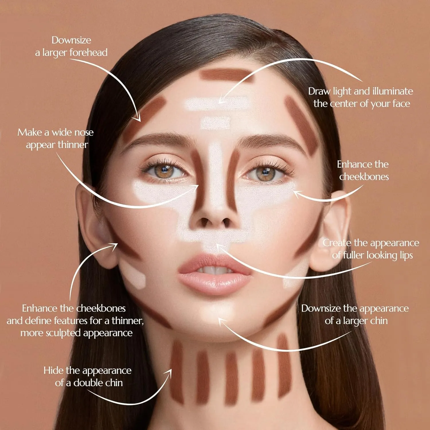 3PC Liquid Contour Blush Highlighter Beauty Wand Set - Smooth & Lightweight Contour Stick for Liquid Contour, Blush, Highlighter Application, Vegan & Cruelty-Free (01 02 05)