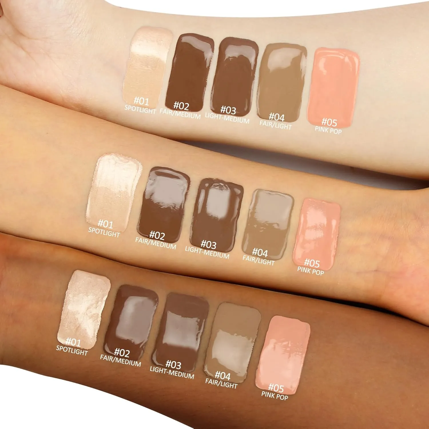 3PC Liquid Contour Blush Highlighter Beauty Wand Set - Smooth & Lightweight Contour Stick for Liquid Contour, Blush, Highlighter Application, Vegan & Cruelty-Free (01 02 05)