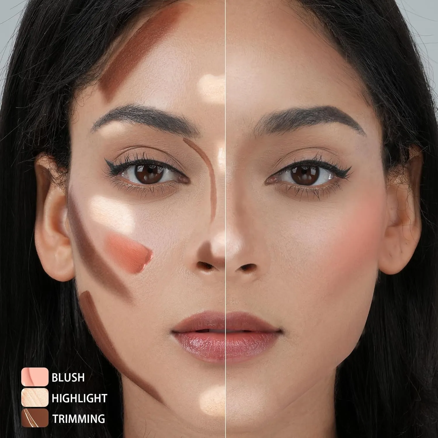 3PC Liquid Contour Blush Highlighter Beauty Wand Set - Smooth & Lightweight Contour Stick for Liquid Contour, Blush, Highlighter Application, Vegan & Cruelty-Free (01 02 05)
