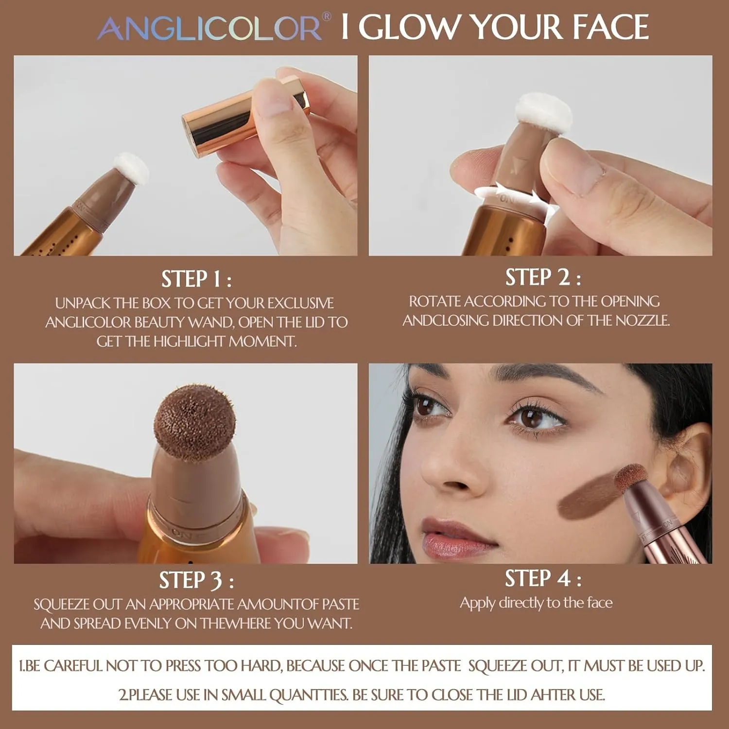 3PC Liquid Contour Blush Highlighter Beauty Wand Set - Smooth & Lightweight Contour Stick for Liquid Contour, Blush, Highlighter Application, Vegan & Cruelty-Free (01 02 05)