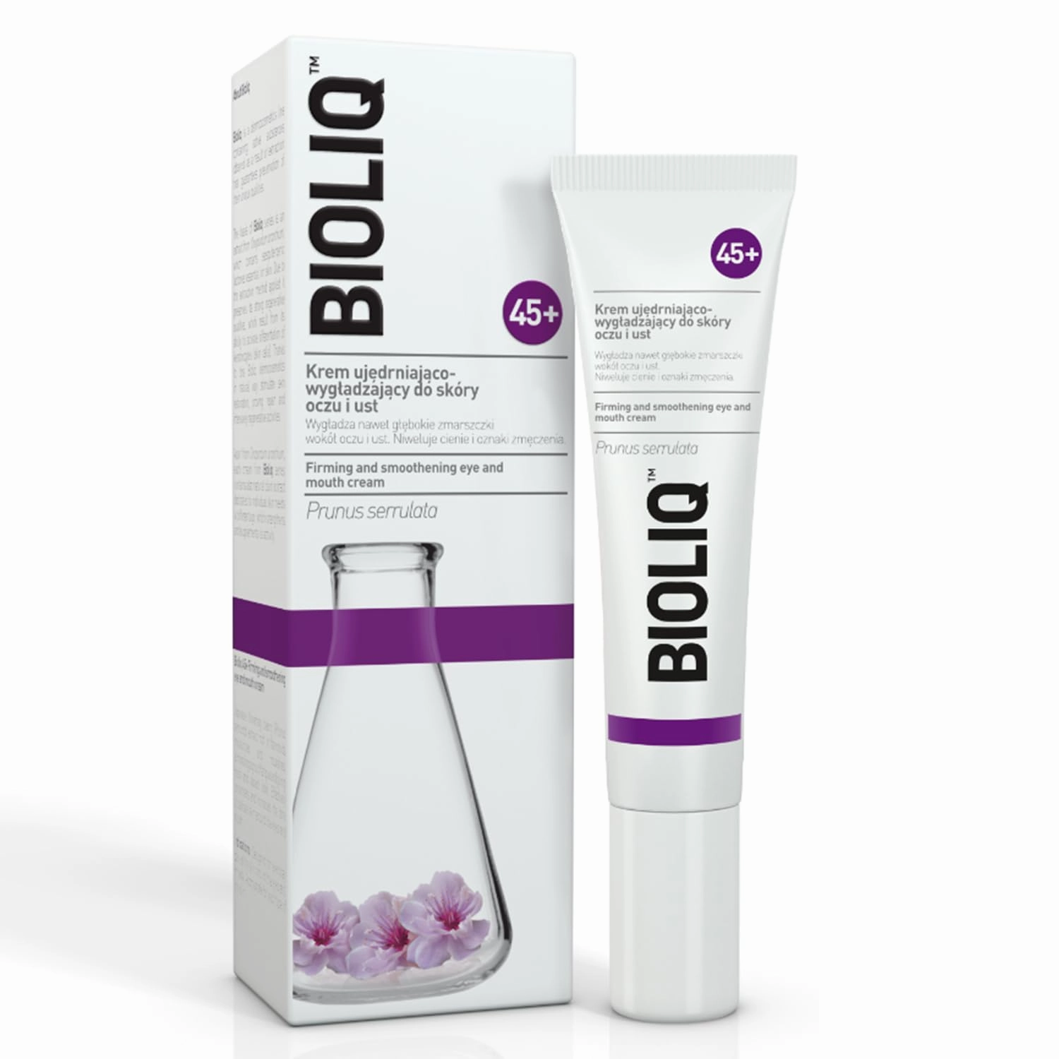 45  Firming and Smoothing Eye and Mouth Cream - Reduces Wrinkles, Dark Circles, Fatigue, Cherry Blossom Extract and Hesperidin - 15ml