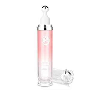 5% Caffeine Eye Serum, Cream with 360°Massage Ball for Dark Circles, Puffiness and Fine Lines, 0.5 fl.oz Under Eye Roller Cream, Efficient in Firming Eyelids