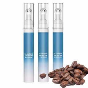 5% Caffeine Eye Serum-Caffeine Eye Cream with 360° Massage Ball, Anti-Aging Hydrating, Lifting and Firming, Nourish and Moisturize
