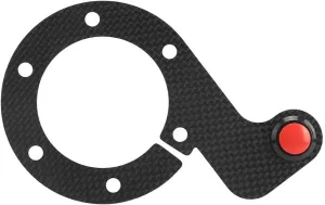 6 Bolts Steering Wheel Horn Button for MOMO/OMP/Nardi/, Carbon Fiber External Horn Button Kits Car Modified Accessory(Single Button)