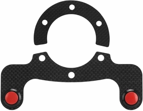 6 Bolts Steering Wheel Horn Button for MOMO/OMP/Nardi/, Carbon Fiber External Horn Button Kits Car Modified Accessory(Dual Button)