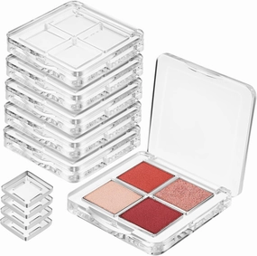 6 Pcs Transparent Eyeshadow Case Makeup Palette Sturdy Empty Highlighters Container with Multi Compartment Design for Organized Storage and Easy Color Visibility