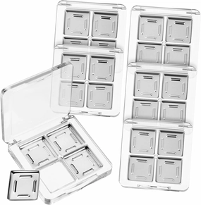 6Pcs Transparent Empty Eyeshadow Holder Palette for Lipstick Sturdy Makeup Organizer with Design for Makeup Station Storage and Highlighters