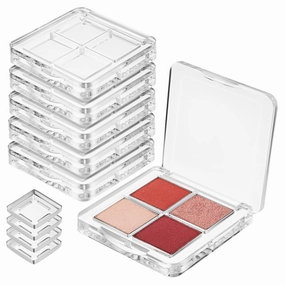 6Pcs Transparent Empty Eyeshadow Palette Multi Compartment Makeup Storage Tray for Lipstick and Highlighters Secure Sealing Design for Organized Cosmetics
