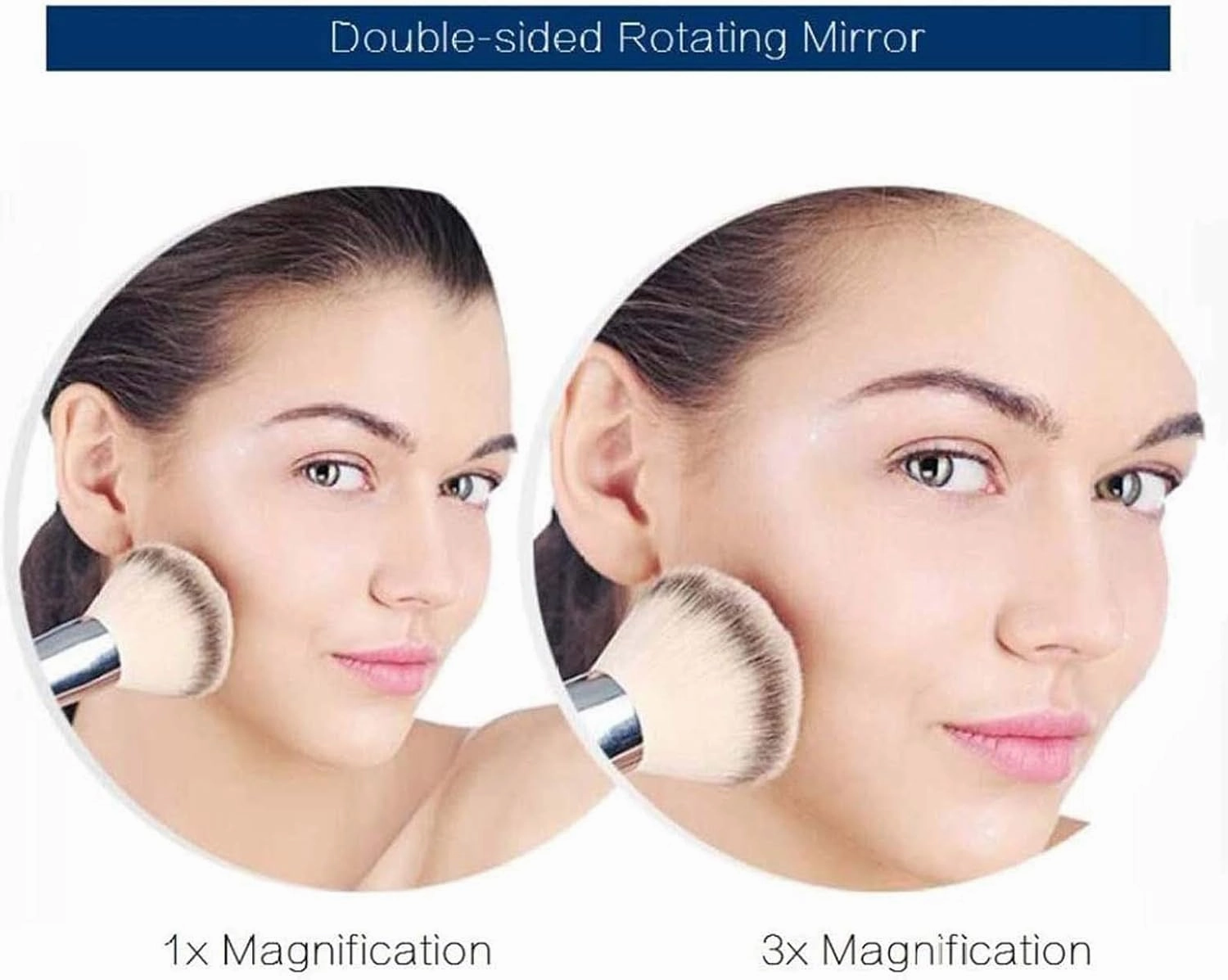 8" LED Wall Mounted Makeup Mirror, 360° Swivel Extendable Cosmetic Vanity Mirror, 3X Magnifying Double Sided LED Lighted Mirror, Make-Up Mirror with Extendible Arm